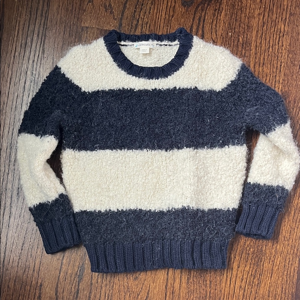 Crewcuts Navy and Cream Fuzzy Sweater - 2